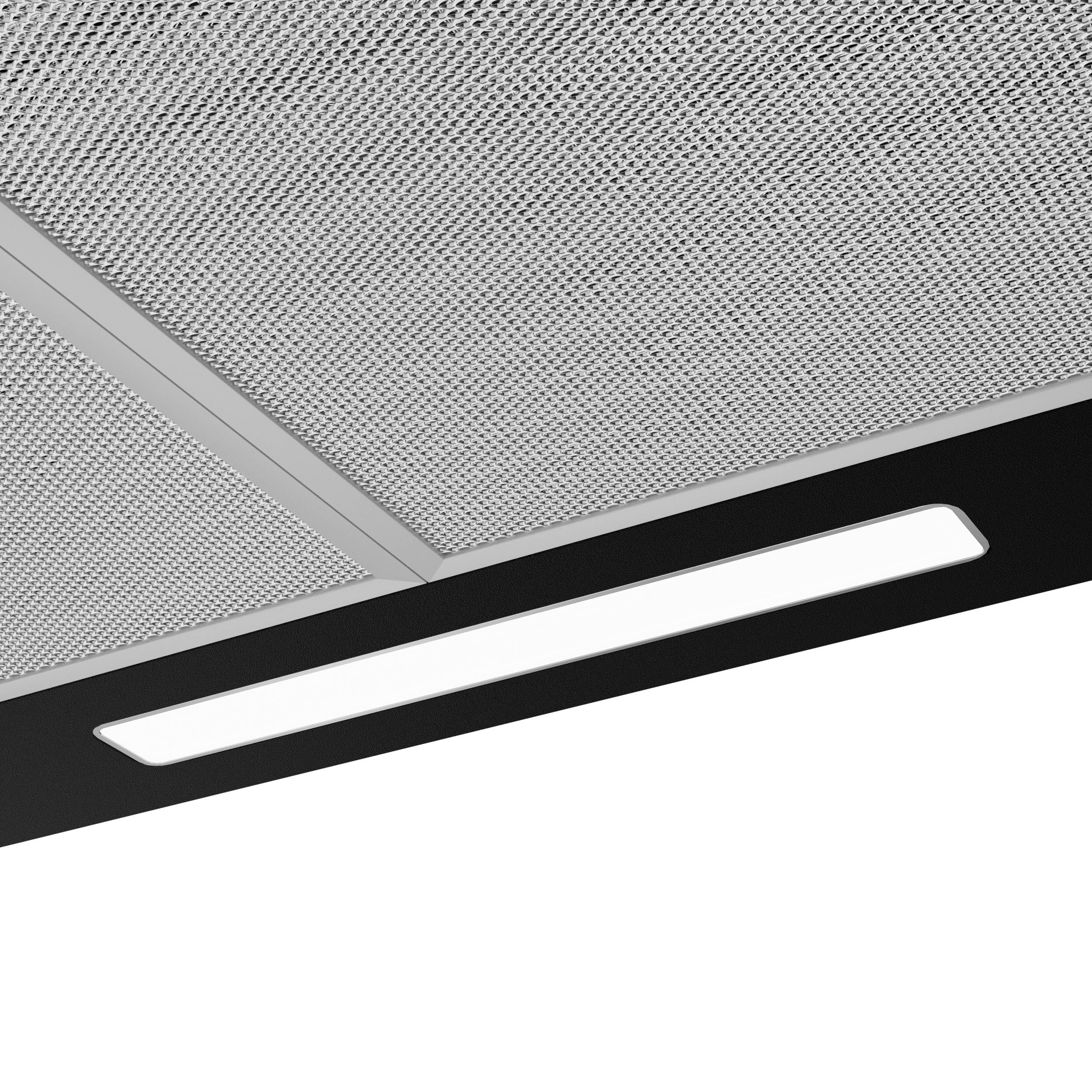 CIARRA Cooker Hood 60cm CBCB6201 600mm Kitchen Extractor Hood with Carbon Filters Recirculating&Ducting Wall Mounted Cooker Extractor Fan Black